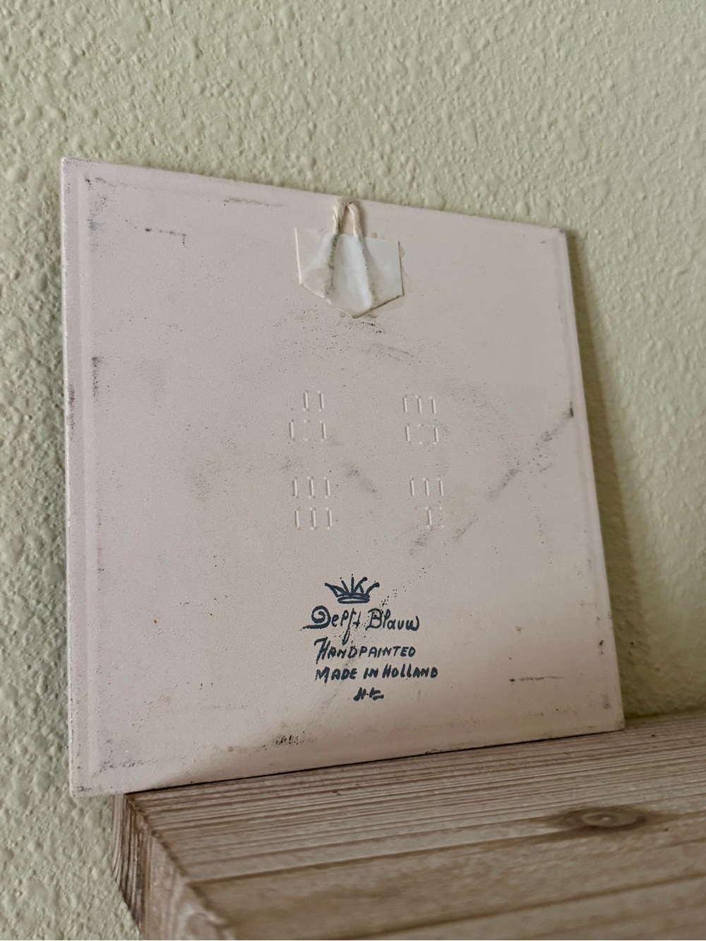 Blue & White Decorative Tile Plaque - February Scene - Picture 2 of 2